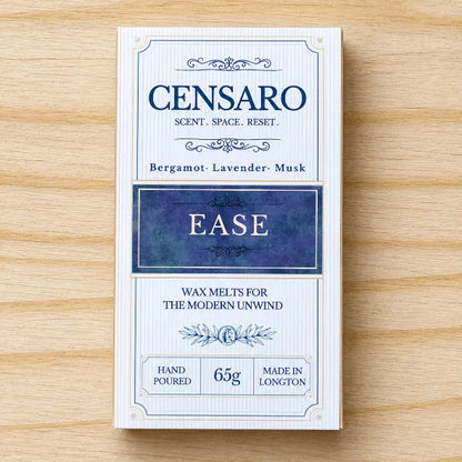Censaro wax melt packaging on a wooden surface