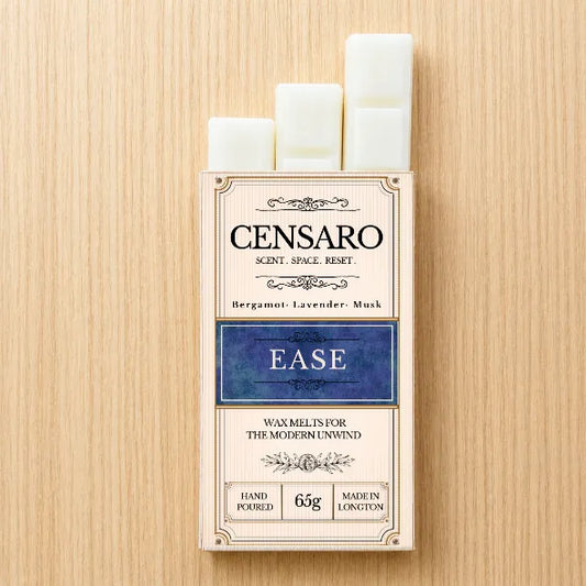 Censaro wax melts packaging on a wooden surface